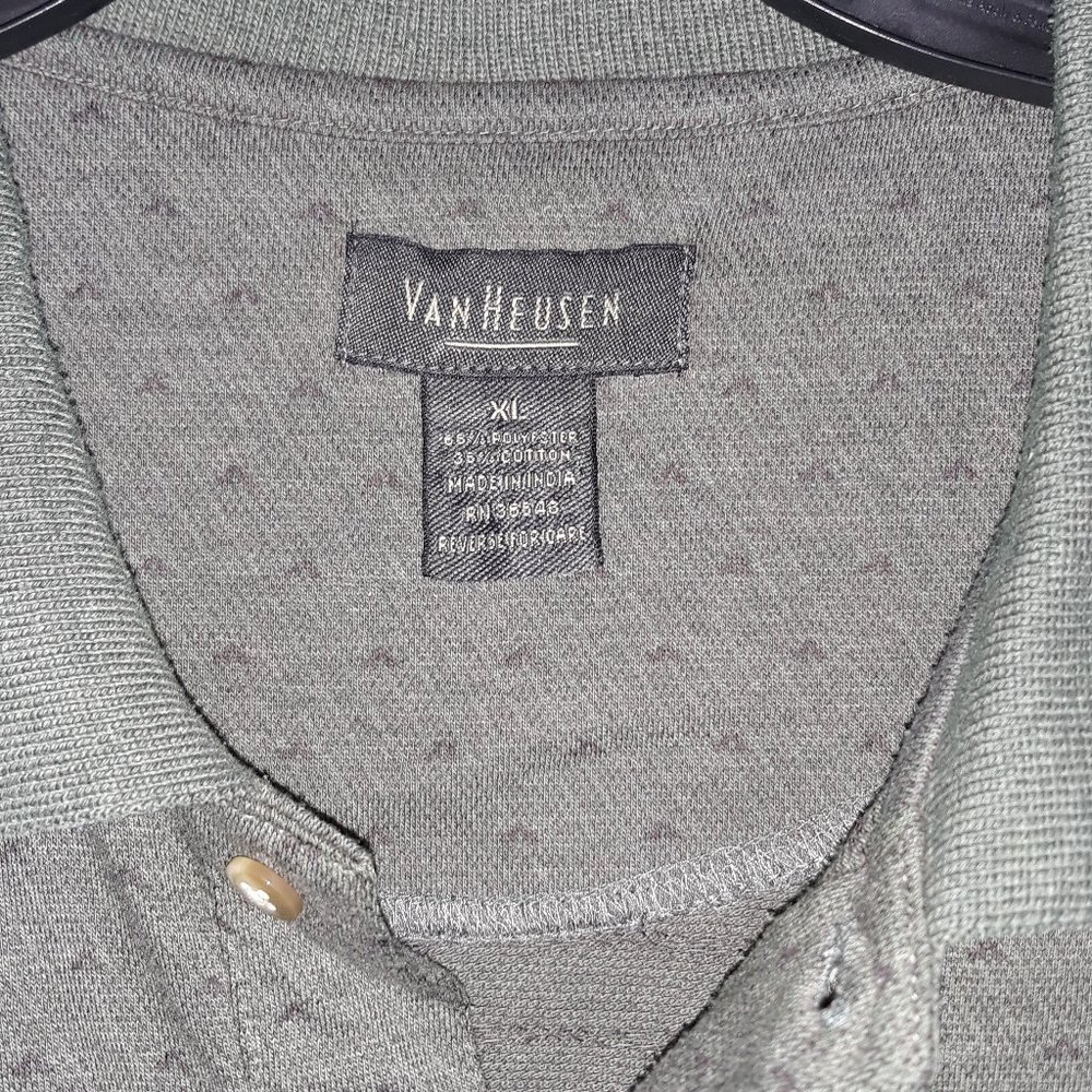 Van Heusen Men's grey print polo shirt - Picture 2 of 10